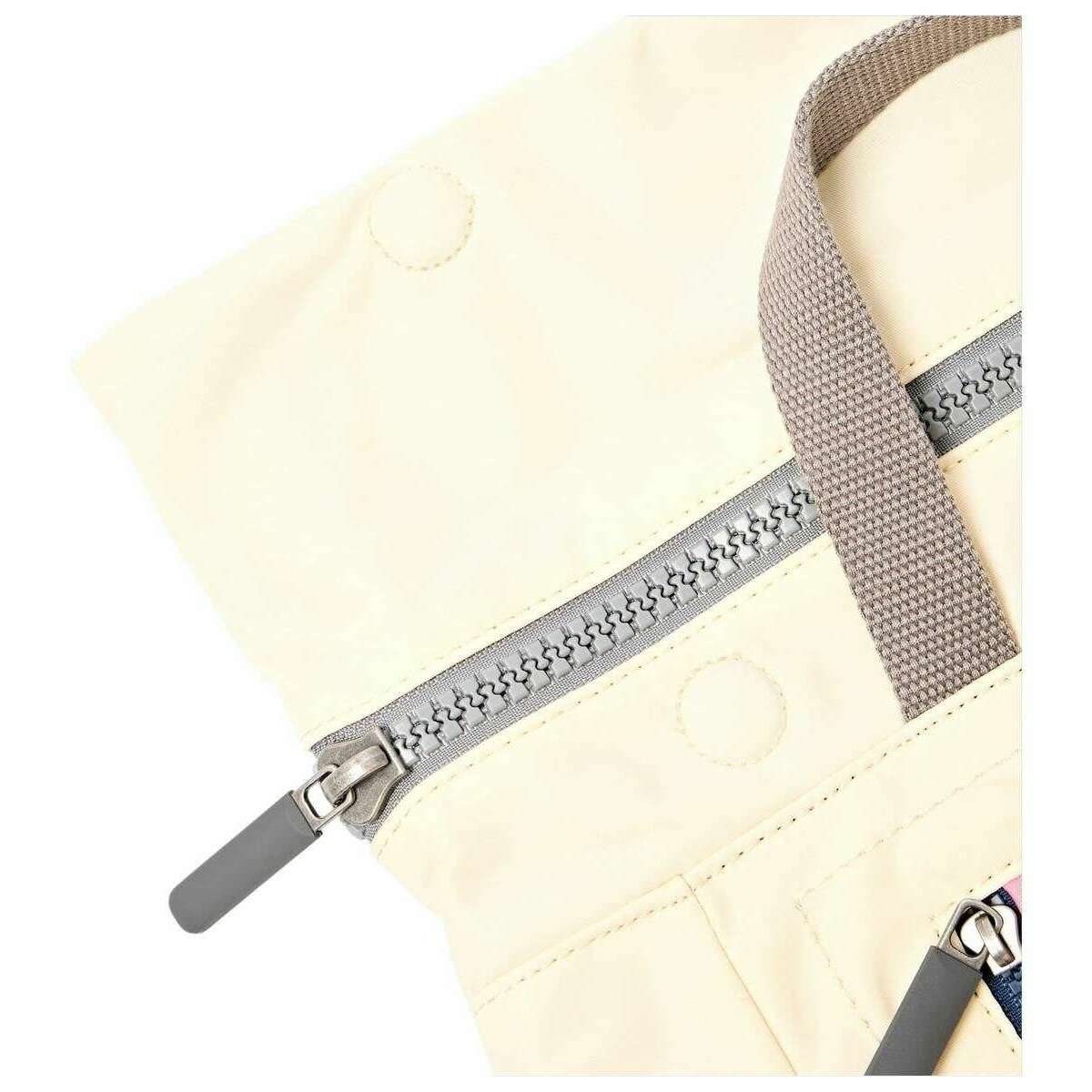 Roka Camden J Medium Recycled Nylon Backpack - Wax Paper Stripe Cream - Image 7