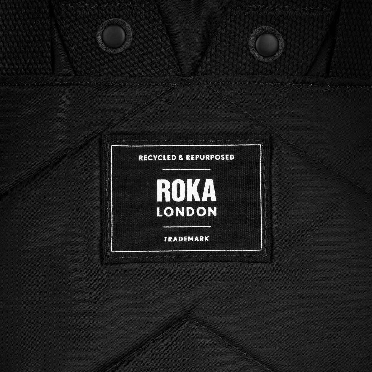 Roka Camden P Medium Black Label Recycled Nylon Backpack - All Black - Image 7