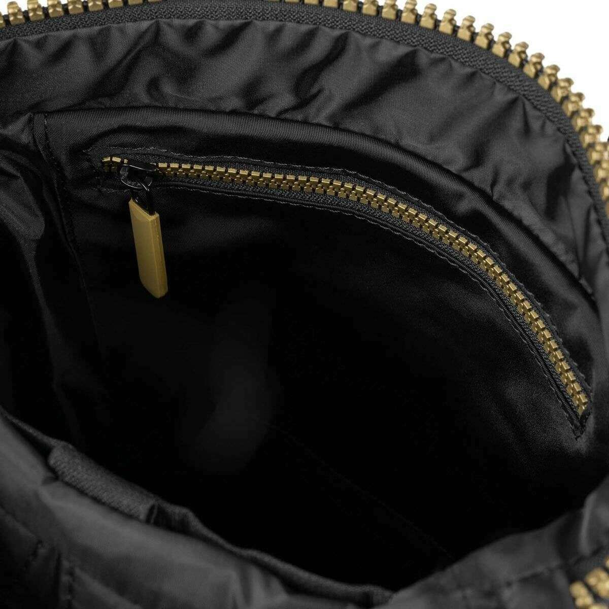 Roka Canfield B Gold Label Small Recycled Nylon Backpack - Black/Gold - Image 4