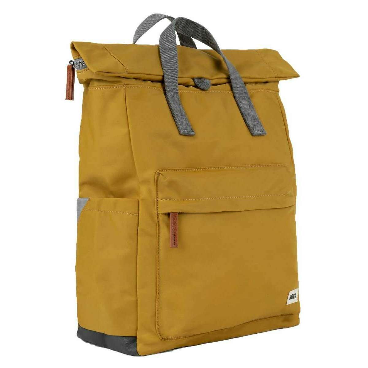 Roka Canfield B Large Sustainable Nylon Backpack - Corn Yellow - Image 3