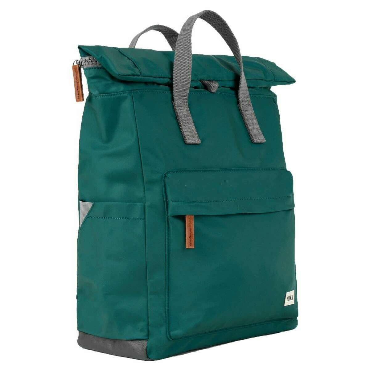 Roka Canfield B Large Sustainable Nylon Backpack - Teal Green - Image 3