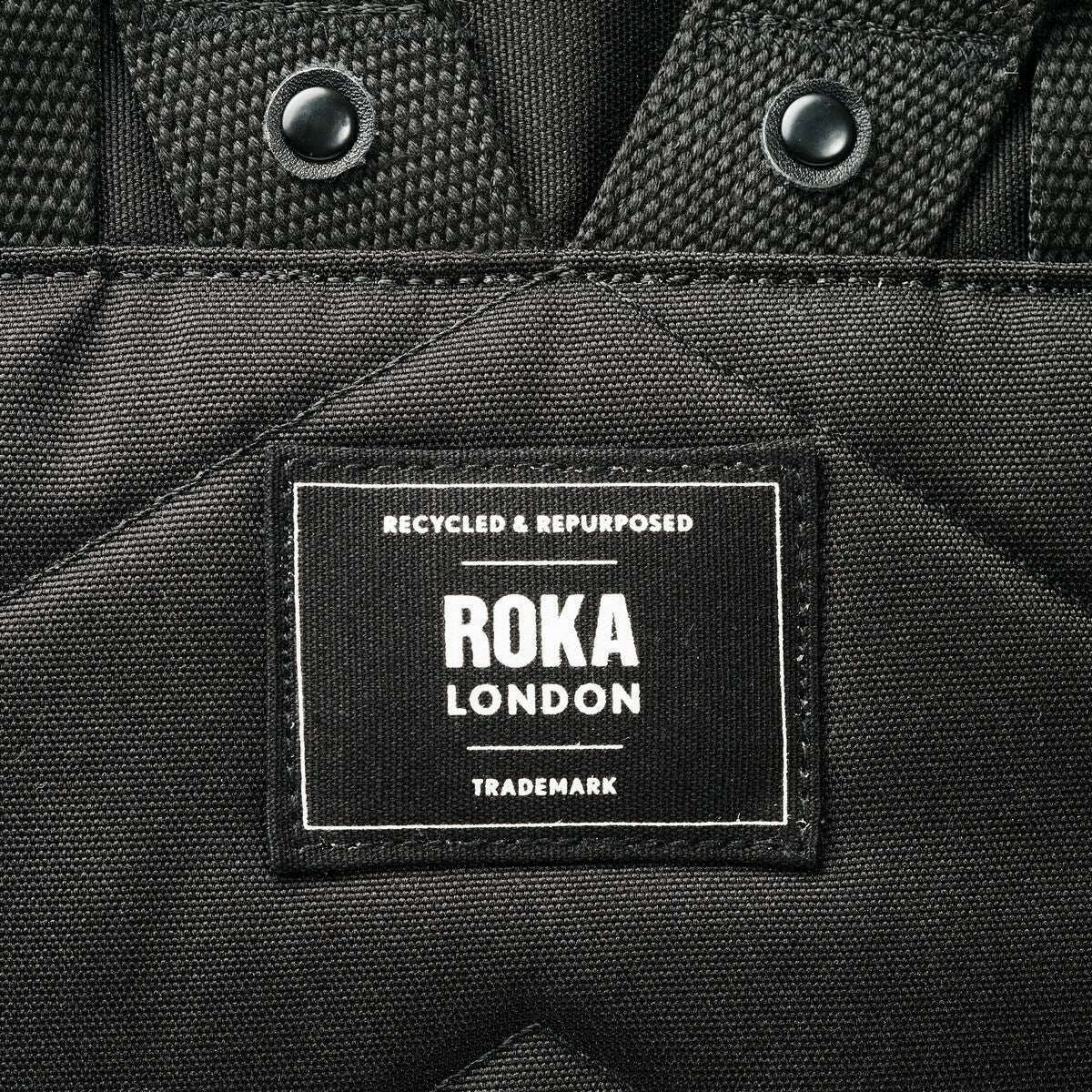 Roka Canfield B Medium All Black Recycled Canvas Backpack - Ash Black - Image 5