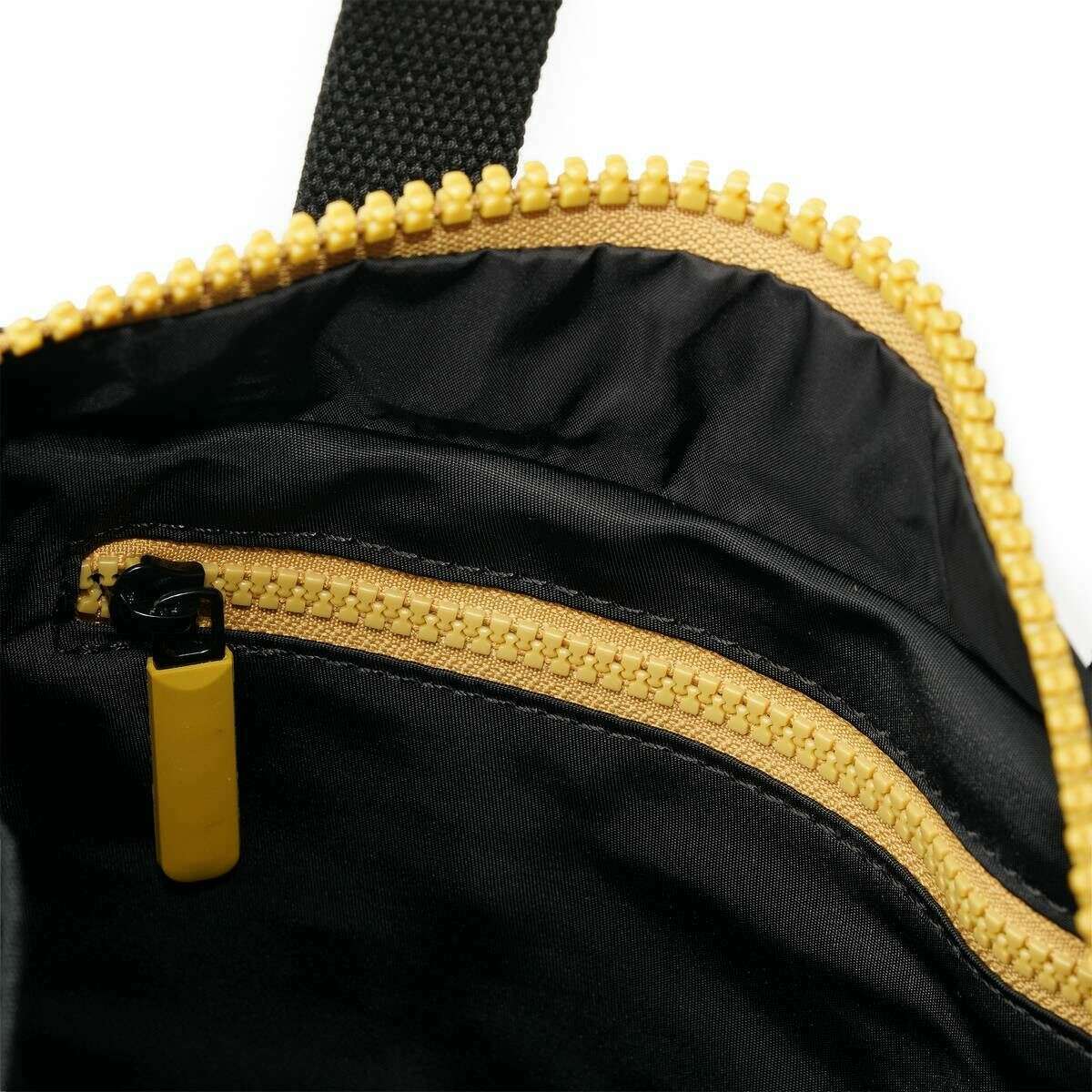 Roka Canfield B Medium All Black Recycled Nylon Backpack - Black/Corn Yellow - Image 4