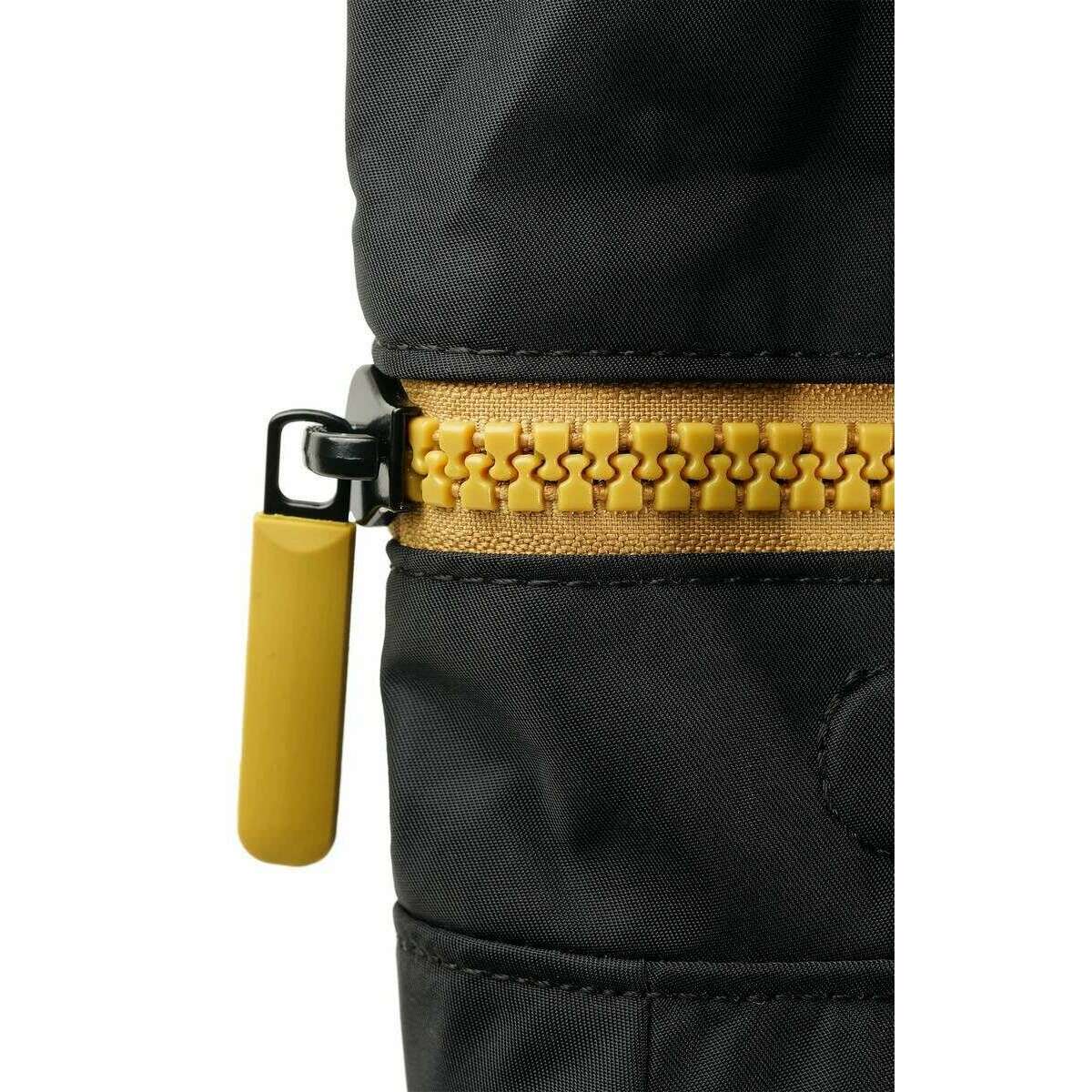 Roka Canfield B Medium All Black Recycled Nylon Backpack - Black/Corn Yellow - Image 6