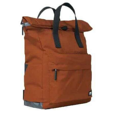 Roka Canfield B Medium Black Label Recycled Canvas Backpack - Bran Brown - Image 3