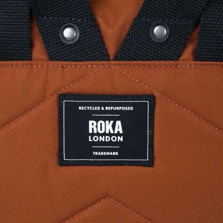 Roka Canfield B Medium Black Label Recycled Canvas Backpack - Bran Brown - Image 7
