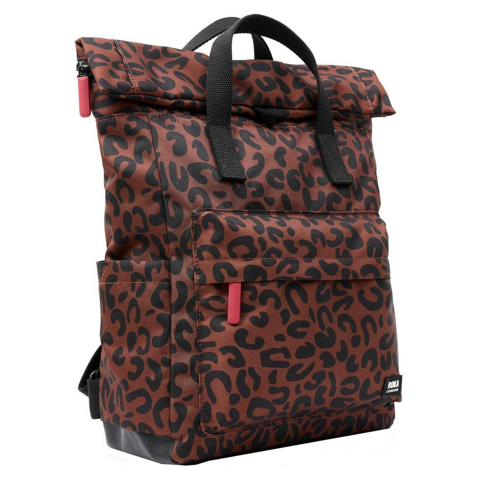 Roka Canfield B Medium Recycled Canvas Backapck - Scarlet Leopard - Image 3