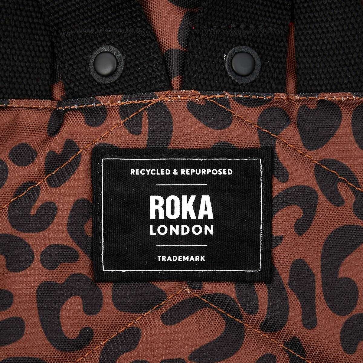 Roka Canfield B Medium Recycled Canvas Backapck - Scarlet Leopard - Image 5