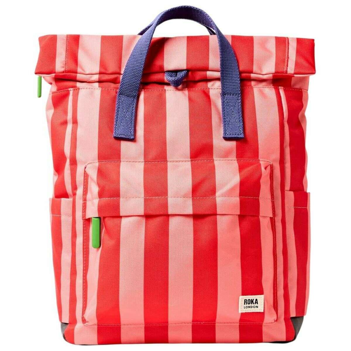 Roka Canfield B Medium Recycled Canvas Backpack - Circus Print Red/Pink