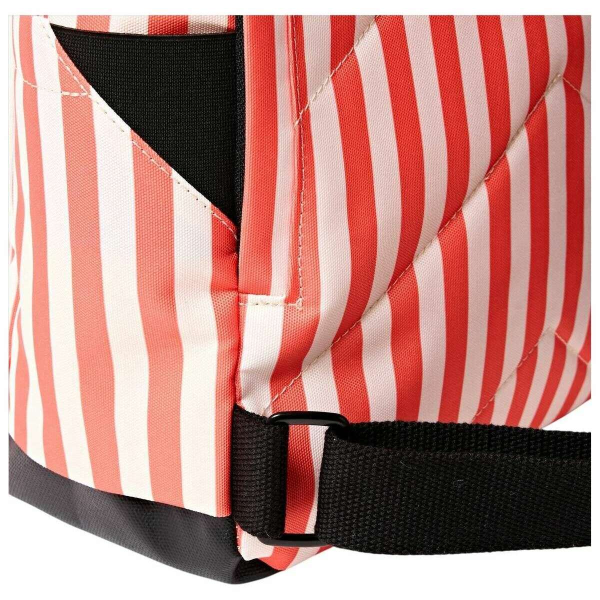Roka Canfield B Medium Recycled Canvas Backpack - Coral Stripe Pink/White - Image 5