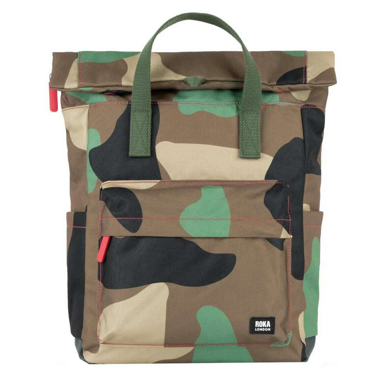 Roka Canfield B Medium Recycled Canvas Backpack - Vintage Camo Green