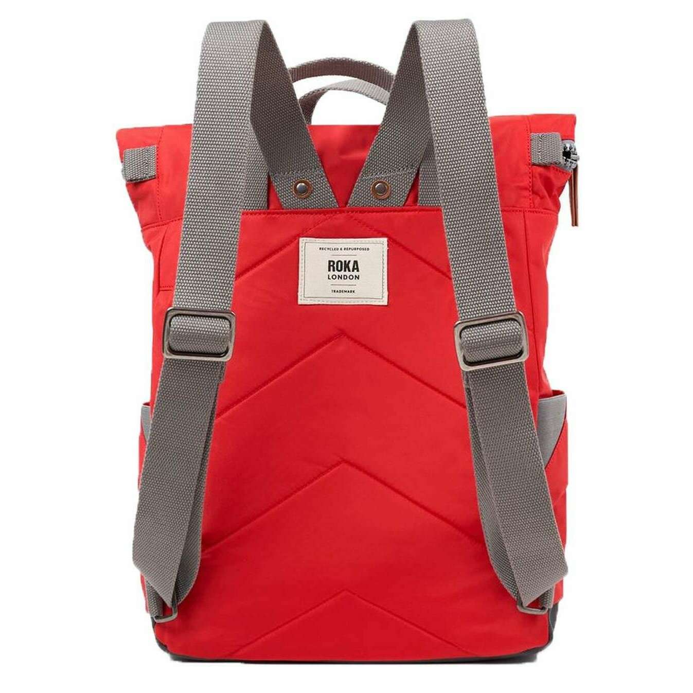 Roka Canfield B Medium Recycled Nylon Backpack - Chilli Oil Red - Image 2
