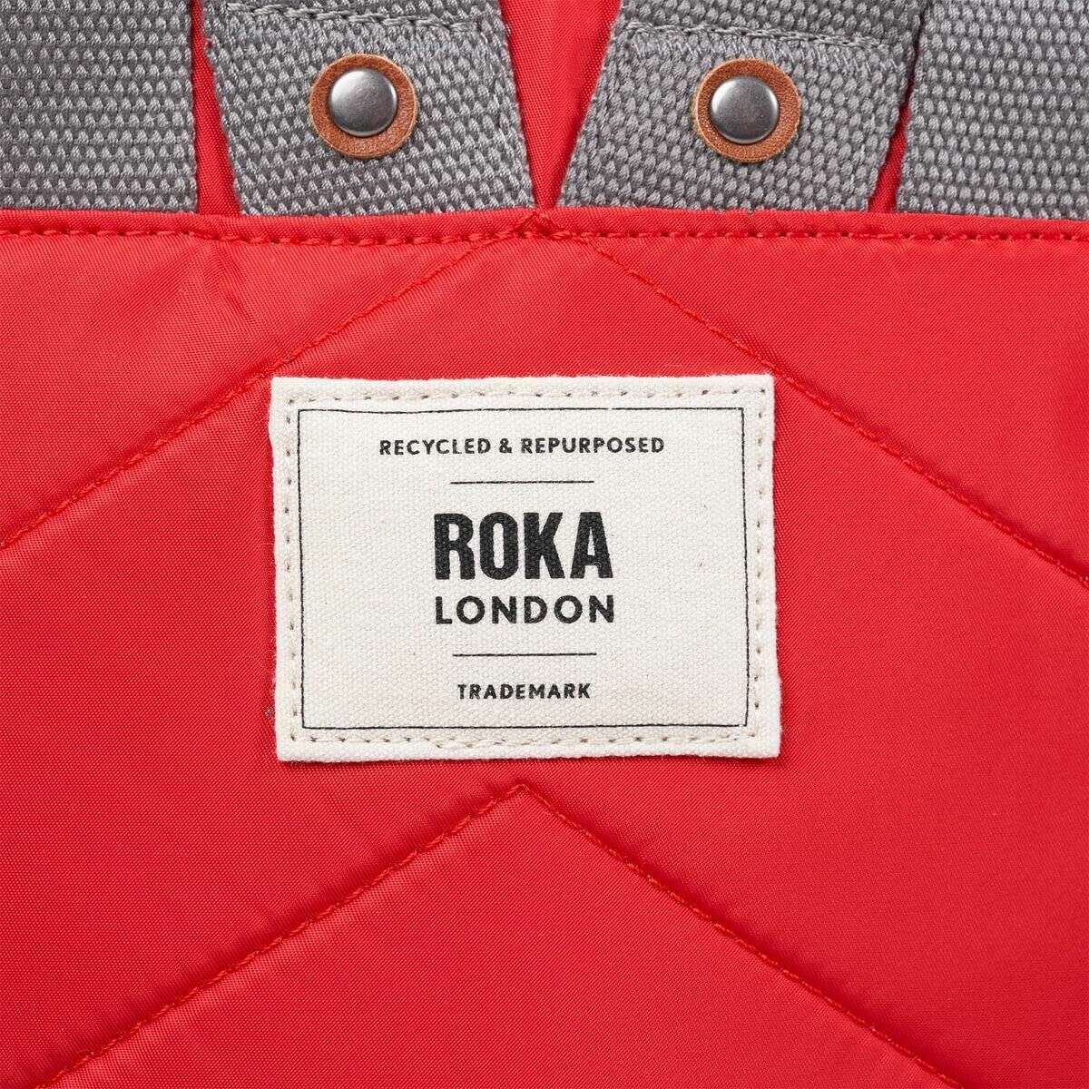 Roka Canfield B Medium Recycled Nylon Backpack - Chilli Oil Red - Image 7