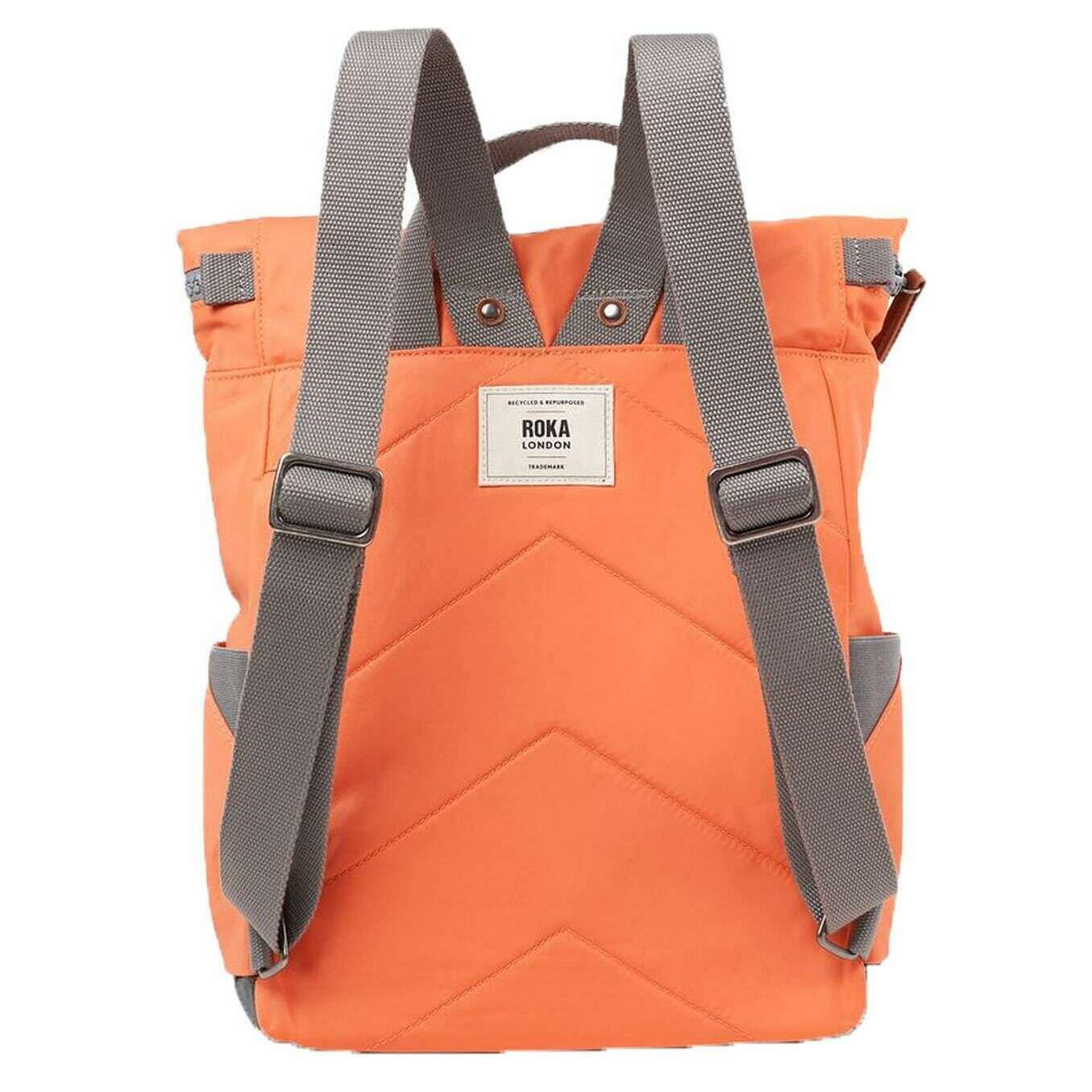 Roka Canfield B Medium Recycled Nylon Backpack - Firecracker Orange - Image 2