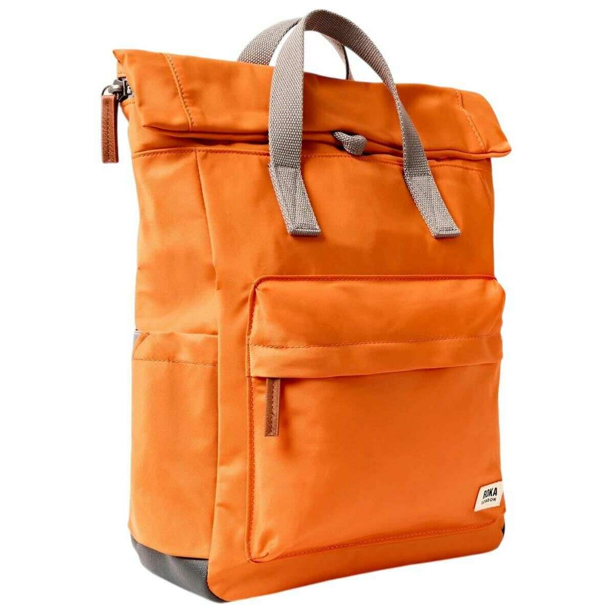 Roka Canfield B Medium Recycled Nylon Backpack - Jaffa Orange - Image 3