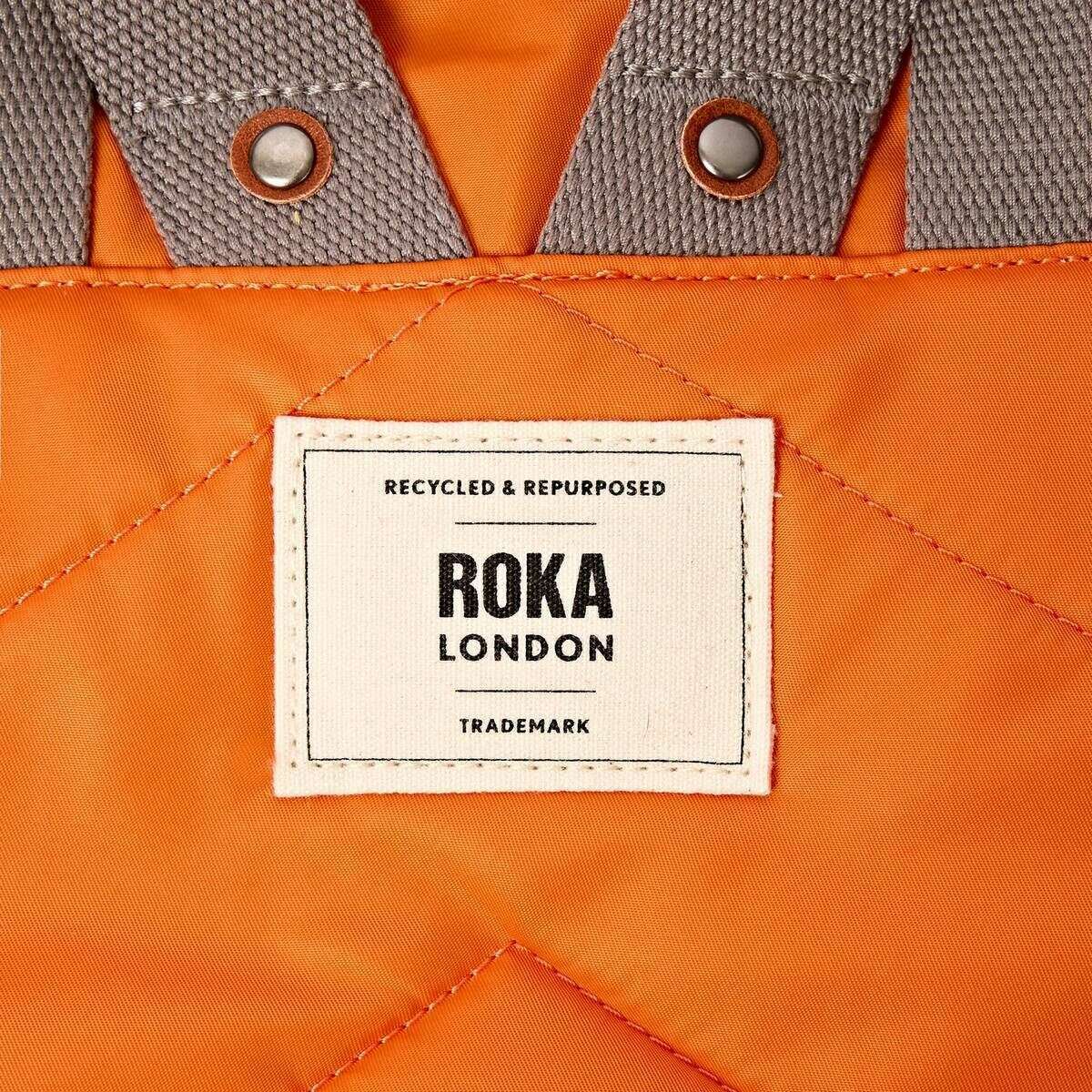 Roka Canfield B Medium Recycled Nylon Backpack - Jaffa Orange - Image 6