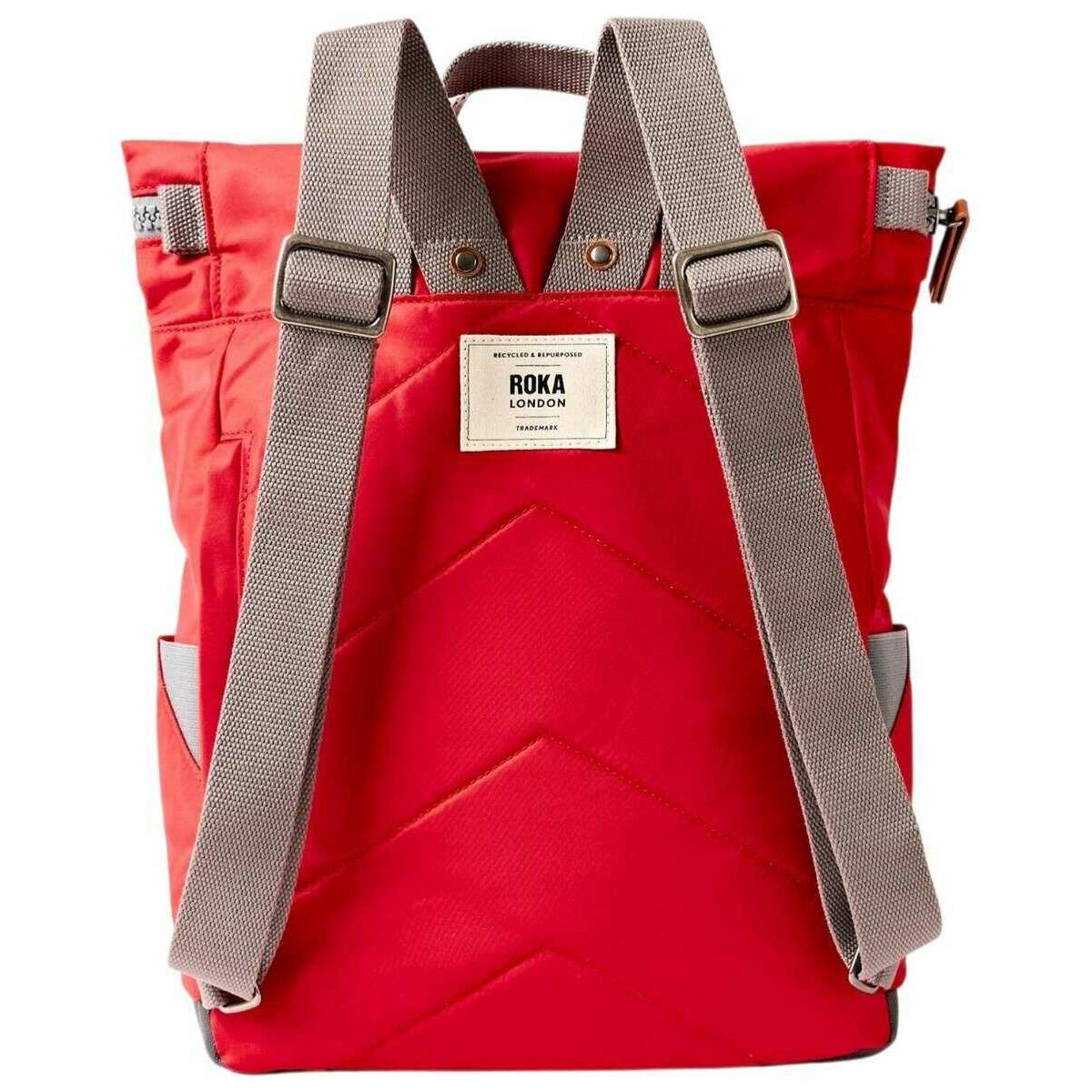 Roka Canfield B Medium Recycled Nylon Backpack - Scarlet Red - Image 2