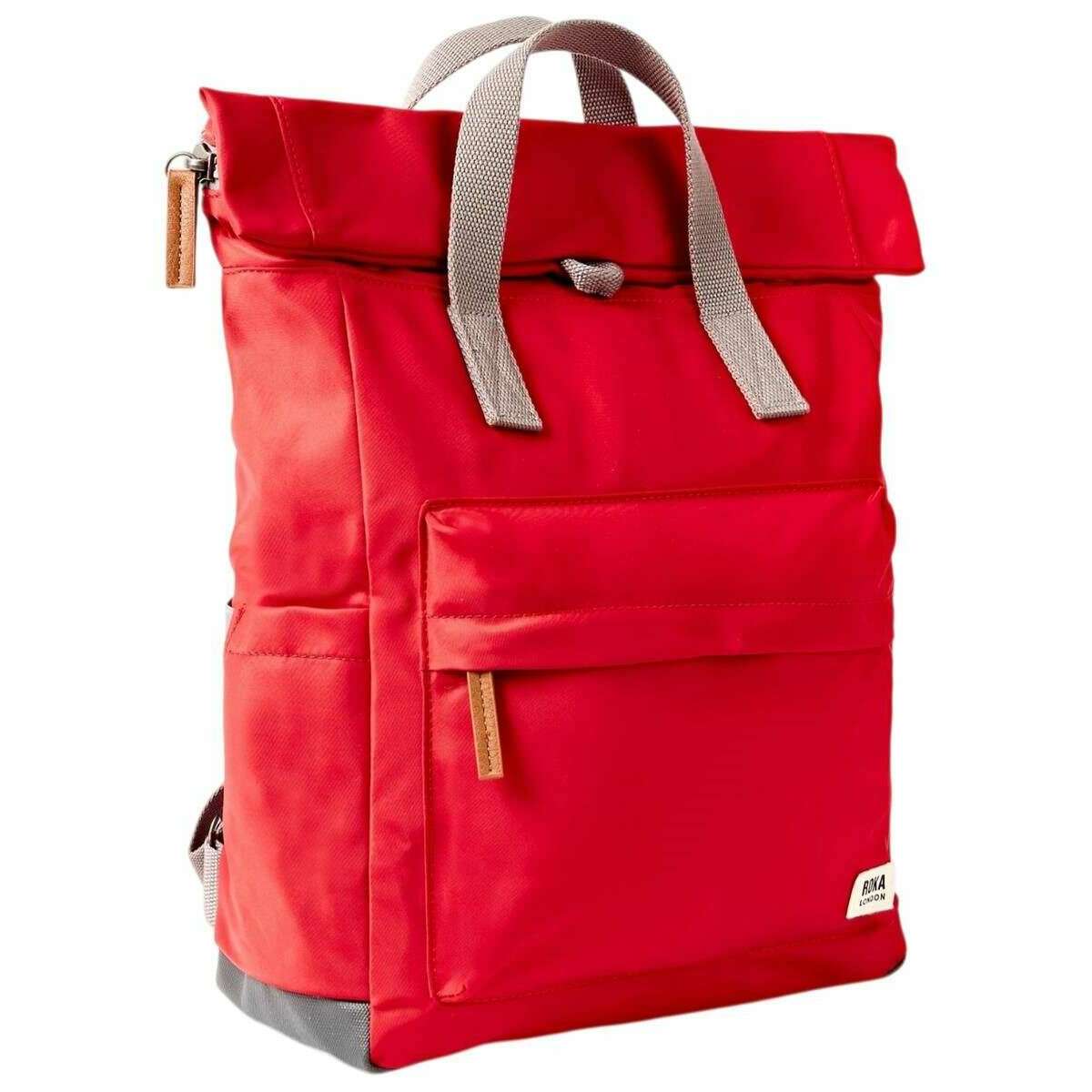 Roka Canfield B Medium Recycled Nylon Backpack - Scarlet Red - Image 3
