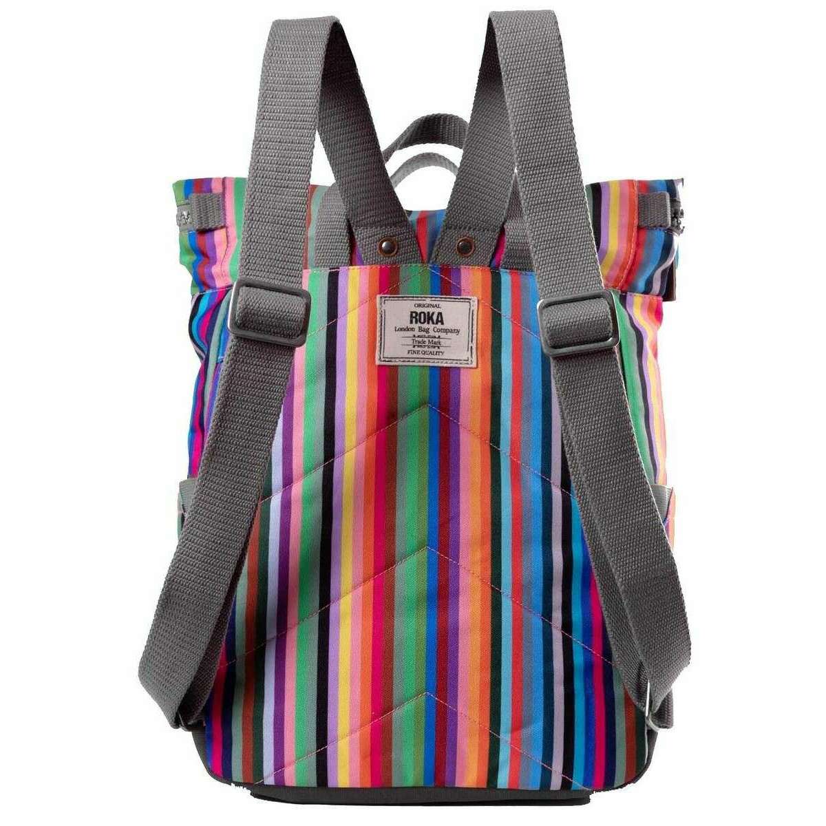 Roka Canfield B Medium Sustainable Canvas Striped Backpack - Multi-colour - Image 2