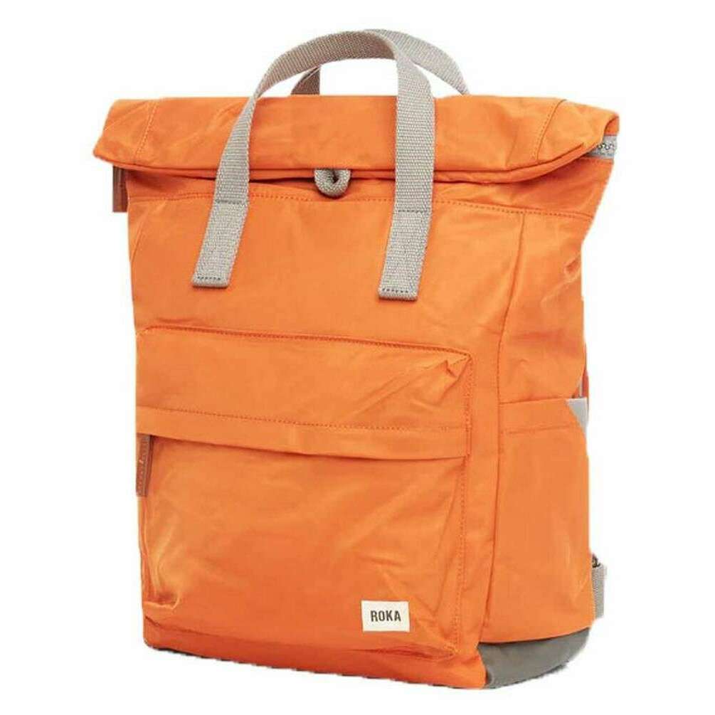 Roka Canfield B Medium Sustainable Nylon Backpack - Burnt Orange - Image 3