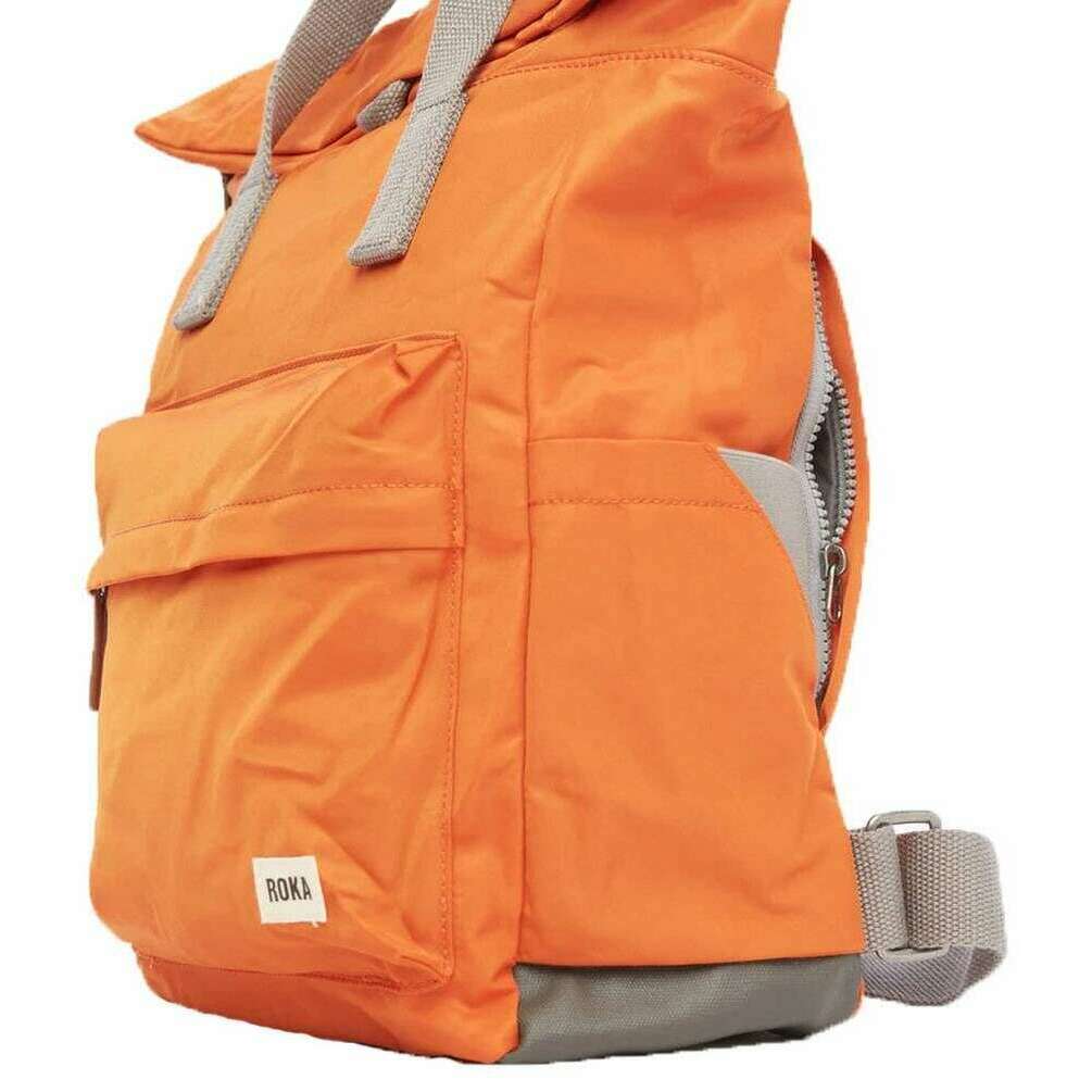 Roka Canfield B Medium Sustainable Nylon Backpack - Burnt Orange - Image 6