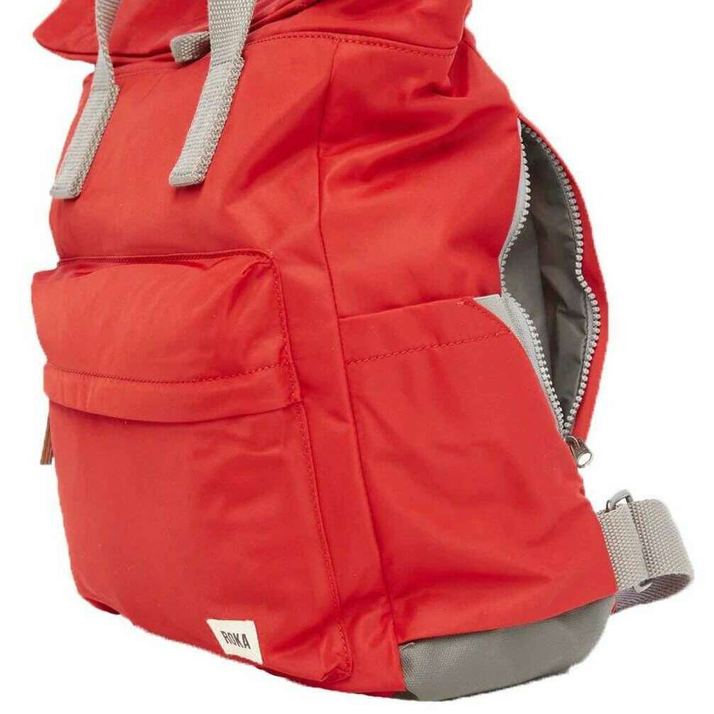Roka Canfield B Medium Sustainable Nylon Backpack - Cranberry Red - Image 6