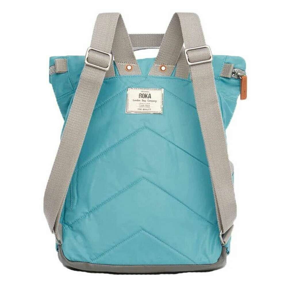 Roka Canfield B Medium Sustainable Nylon Backpack - Petrol Blue - Image 2