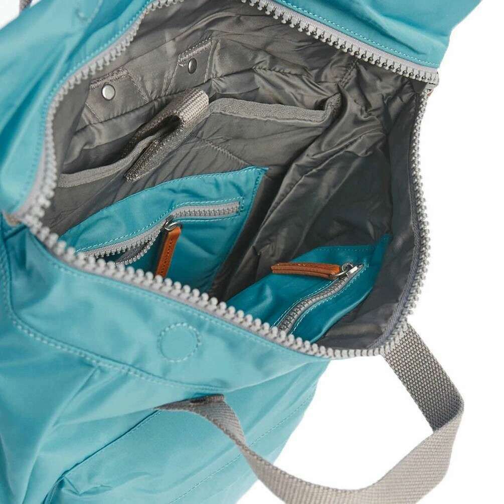 Roka Canfield B Medium Sustainable Nylon Backpack - Petrol Blue - Image 5