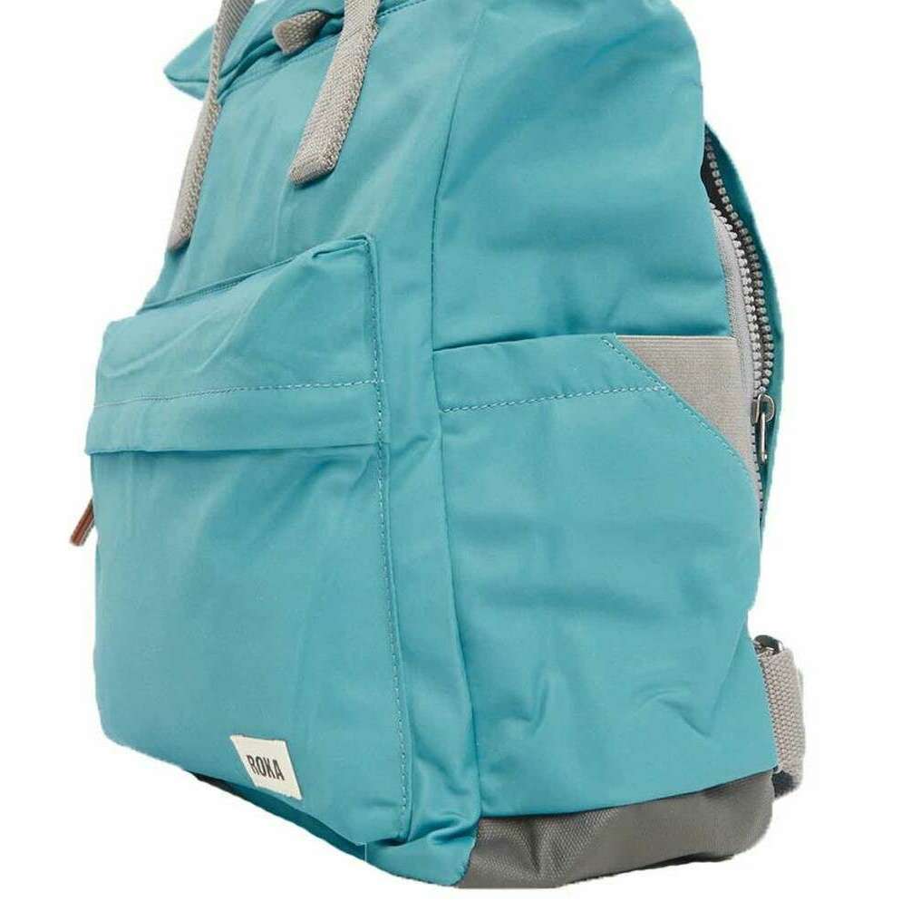 Roka Canfield B Medium Sustainable Nylon Backpack - Petrol Blue - Image 6
