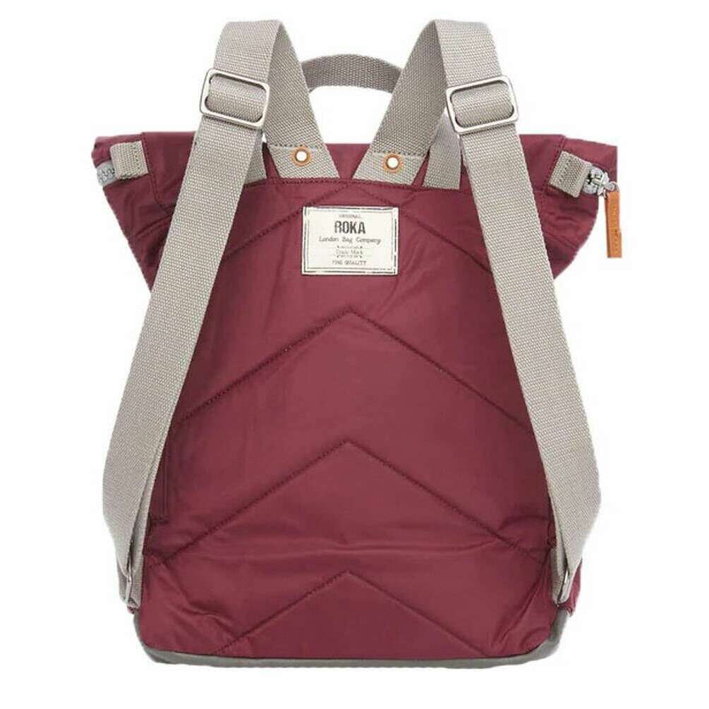 Roka Canfield B Medium Sustainable Nylon Backpack - Plum Burgundy - Image 2