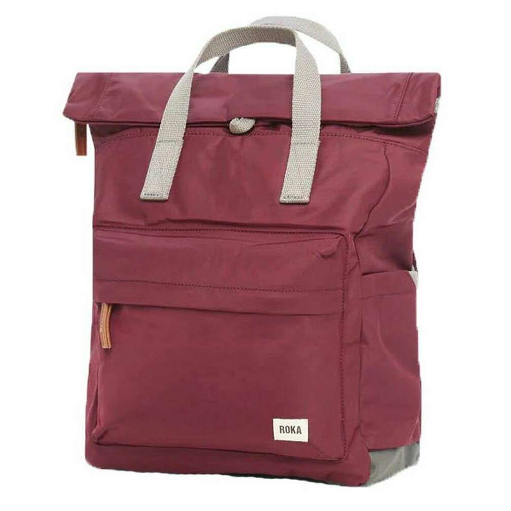 Roka Canfield B Medium Sustainable Nylon Backpack - Plum Burgundy - Image 3