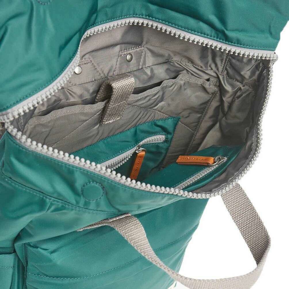 Roka Canfield B Medium Sustainable Nylon Backpack - Teal - Image 4