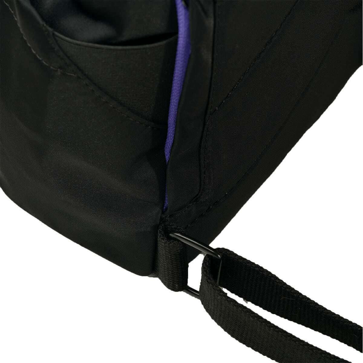 Roka Canfield B Small All Black Recycled Nylon Backpack - Black/Simple Purple - Image 5