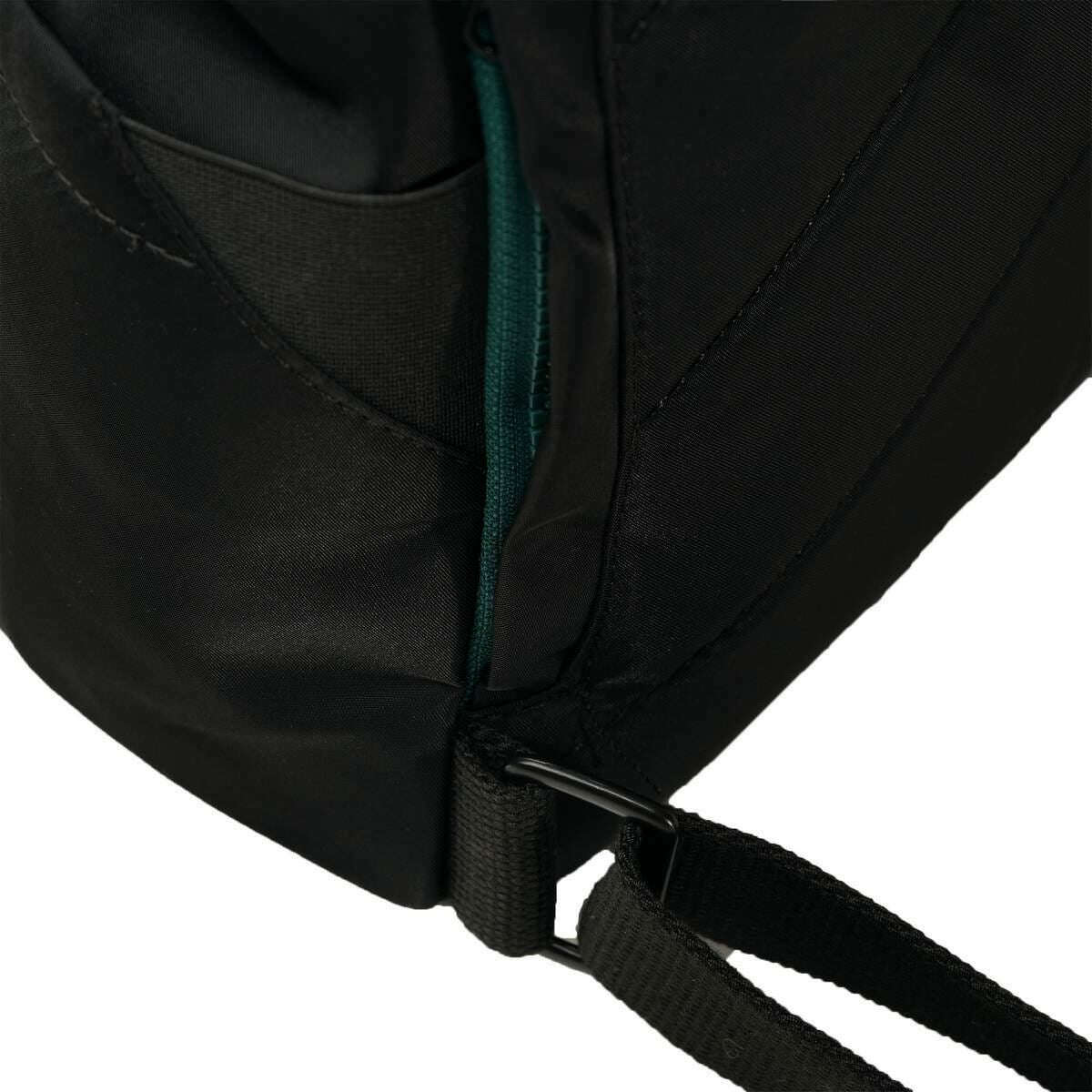 Roka Canfield B Small All Black Recycled Nylon Backpack - Black/Teal - Image 5