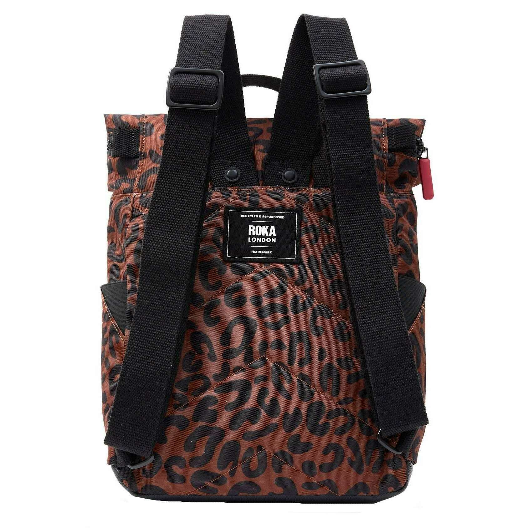 Roka Canfield B Small Recycled Canvas Backapck - Scarlet Leopard - Image 2