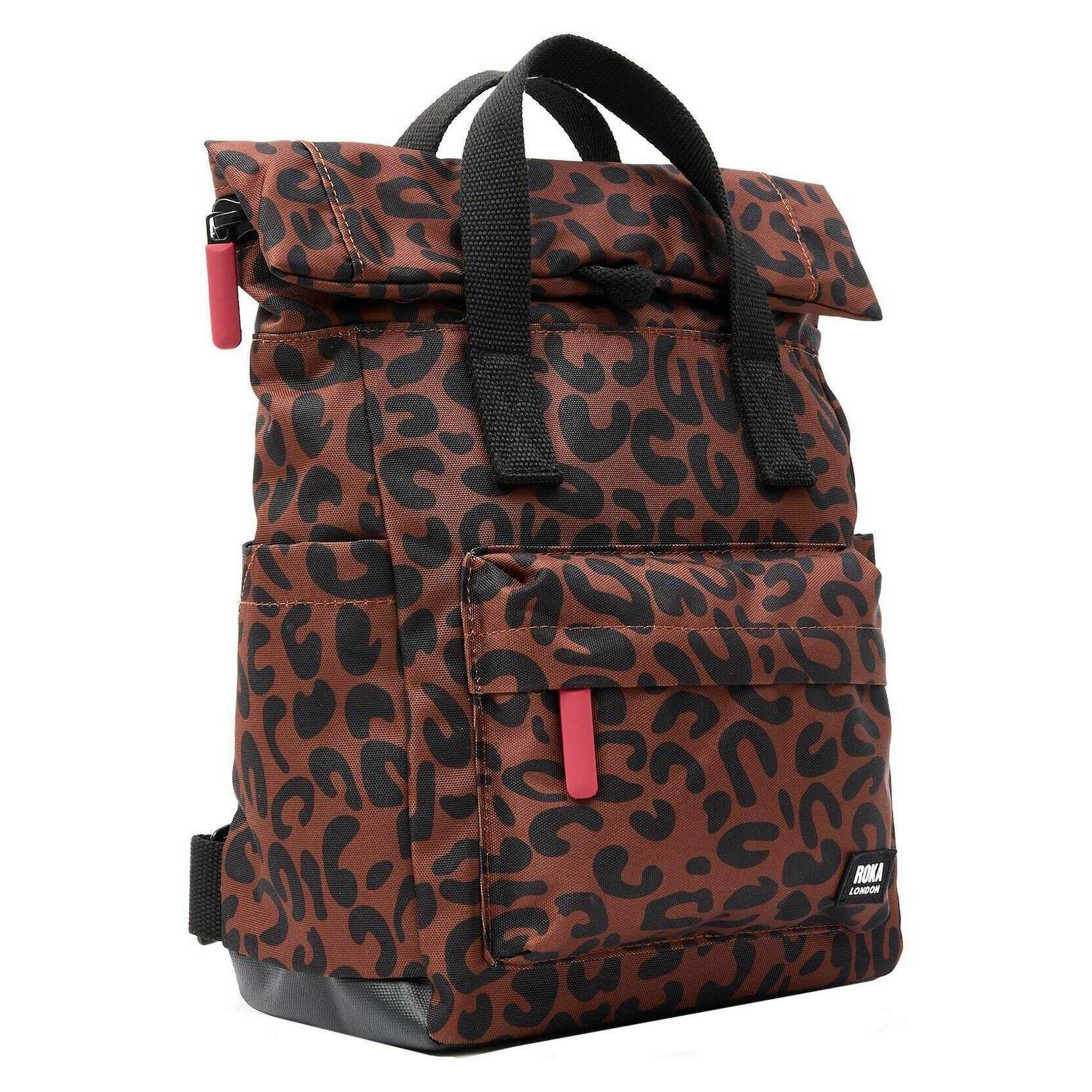 Roka Canfield B Small Recycled Canvas Backapck - Scarlet Leopard - Image 3