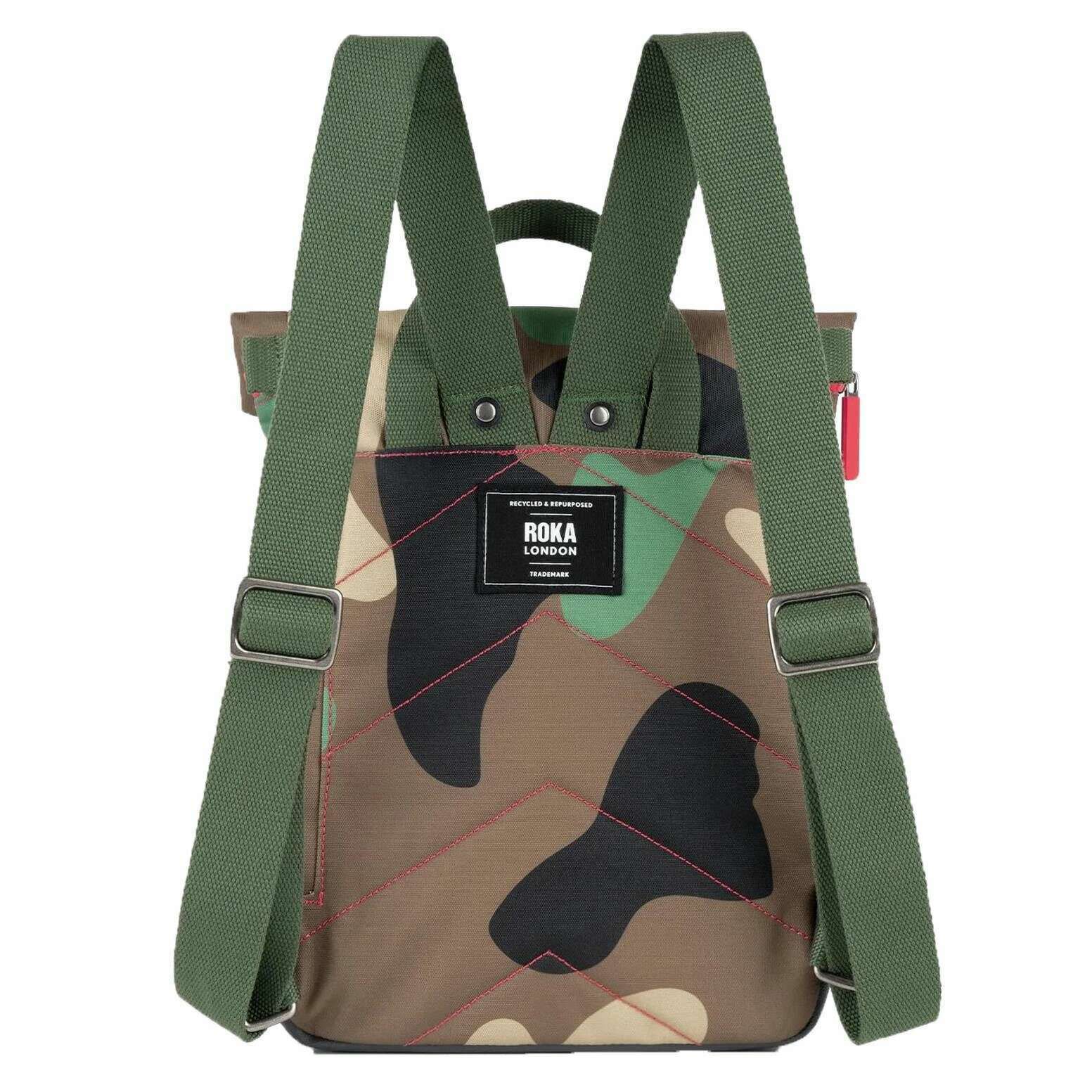 Roka Canfield B Small Recycled Canvas Backpack - Vintage Camo Green - Image 2