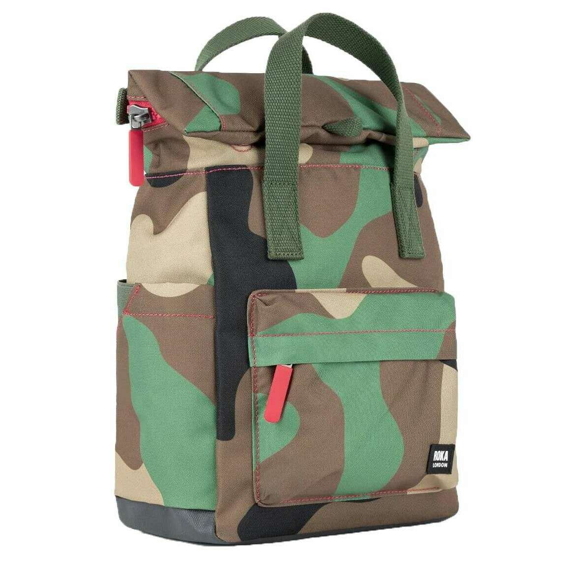 Roka Canfield B Small Recycled Canvas Backpack - Vintage Camo Green - Image 3