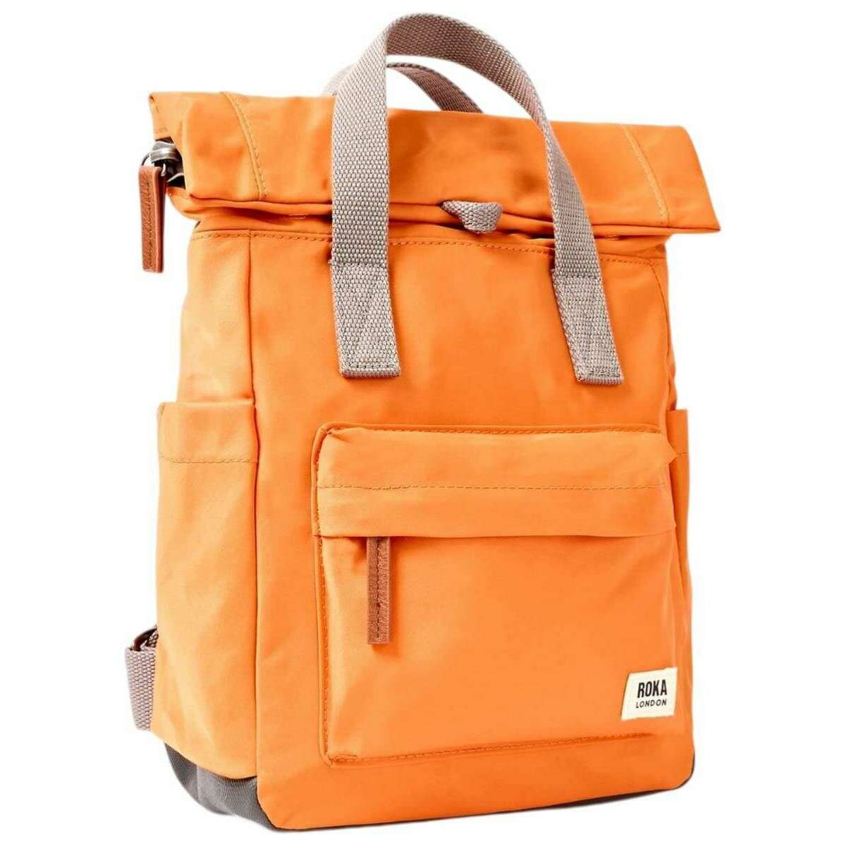 Roka Canfield B Small Recycled Nylon Backpack - Jaffa Orange - Image 3