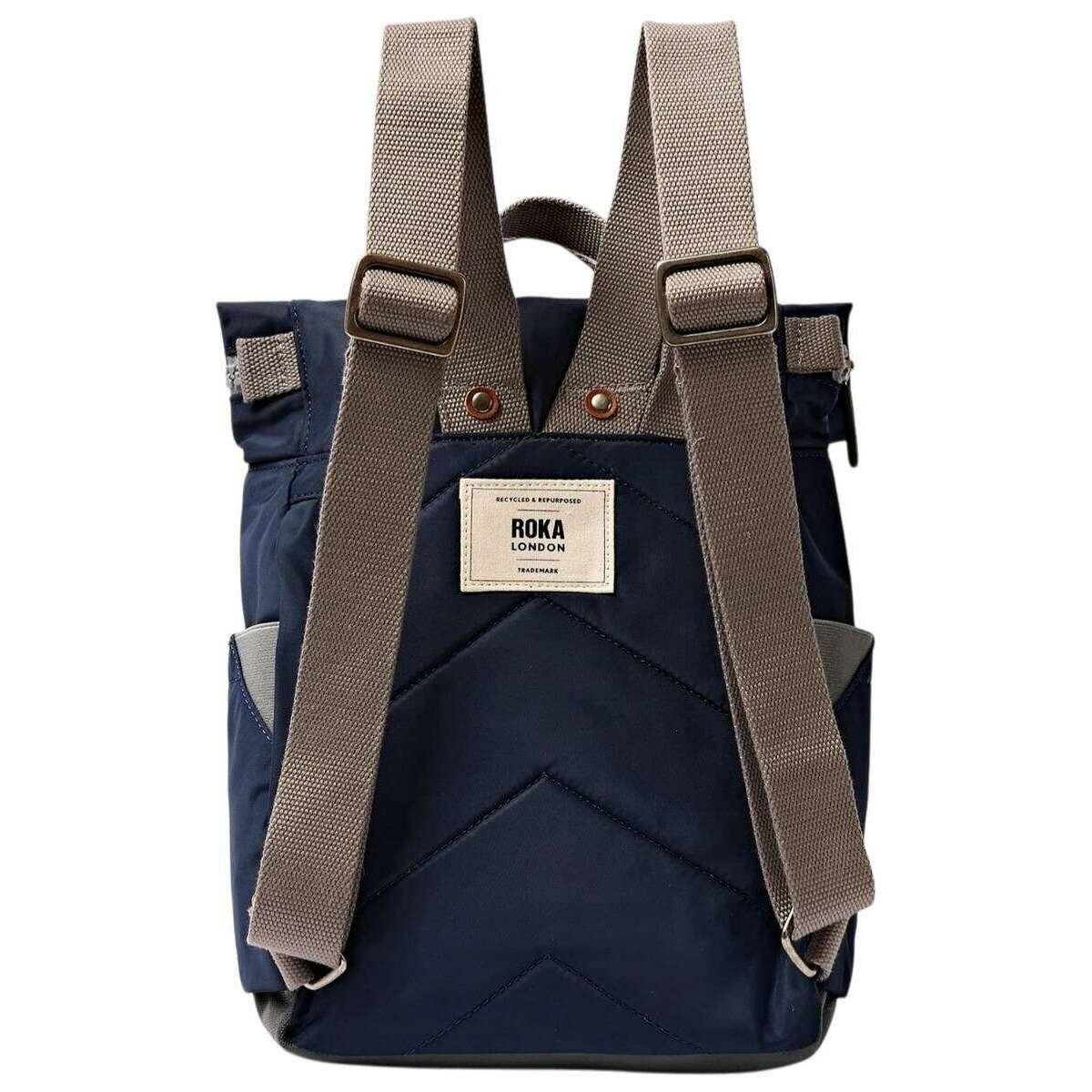 Roka Canfield B Small Recycled Nylon Backpack - Midnight Stripe Navy - Image 2