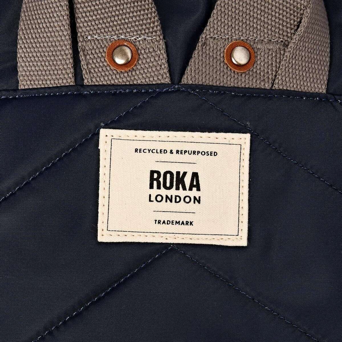Roka Canfield B Small Recycled Nylon Backpack - Midnight Stripe Navy - Image 6