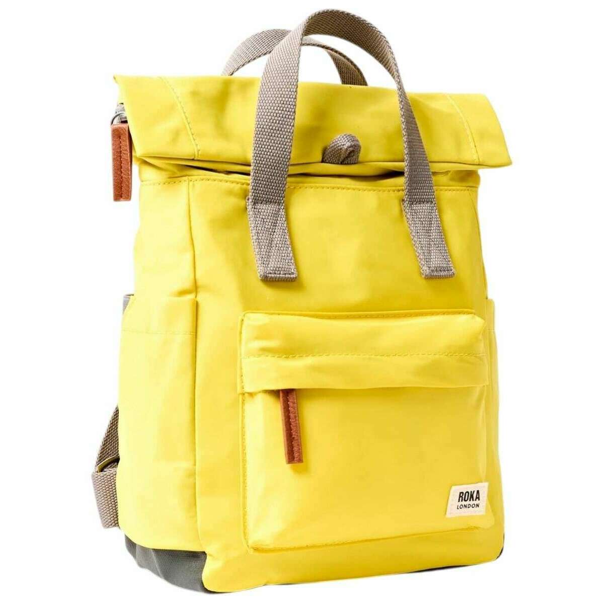 Roka Canfield B Small Recycled Nylon Backpack - Passion Fruit Yellow - Image 3