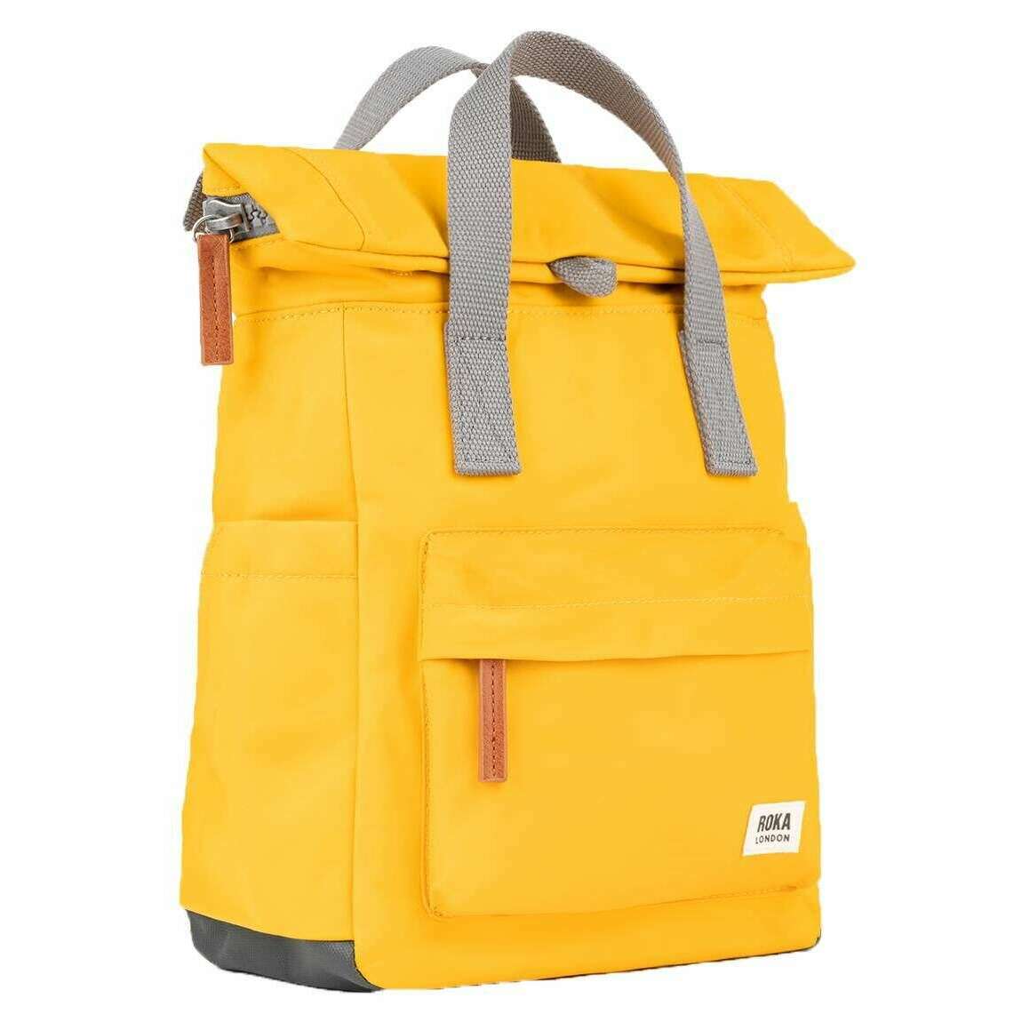 Roka Canfield B Small Recycled Nylon Backpack - Saffron Yellow - Image 3