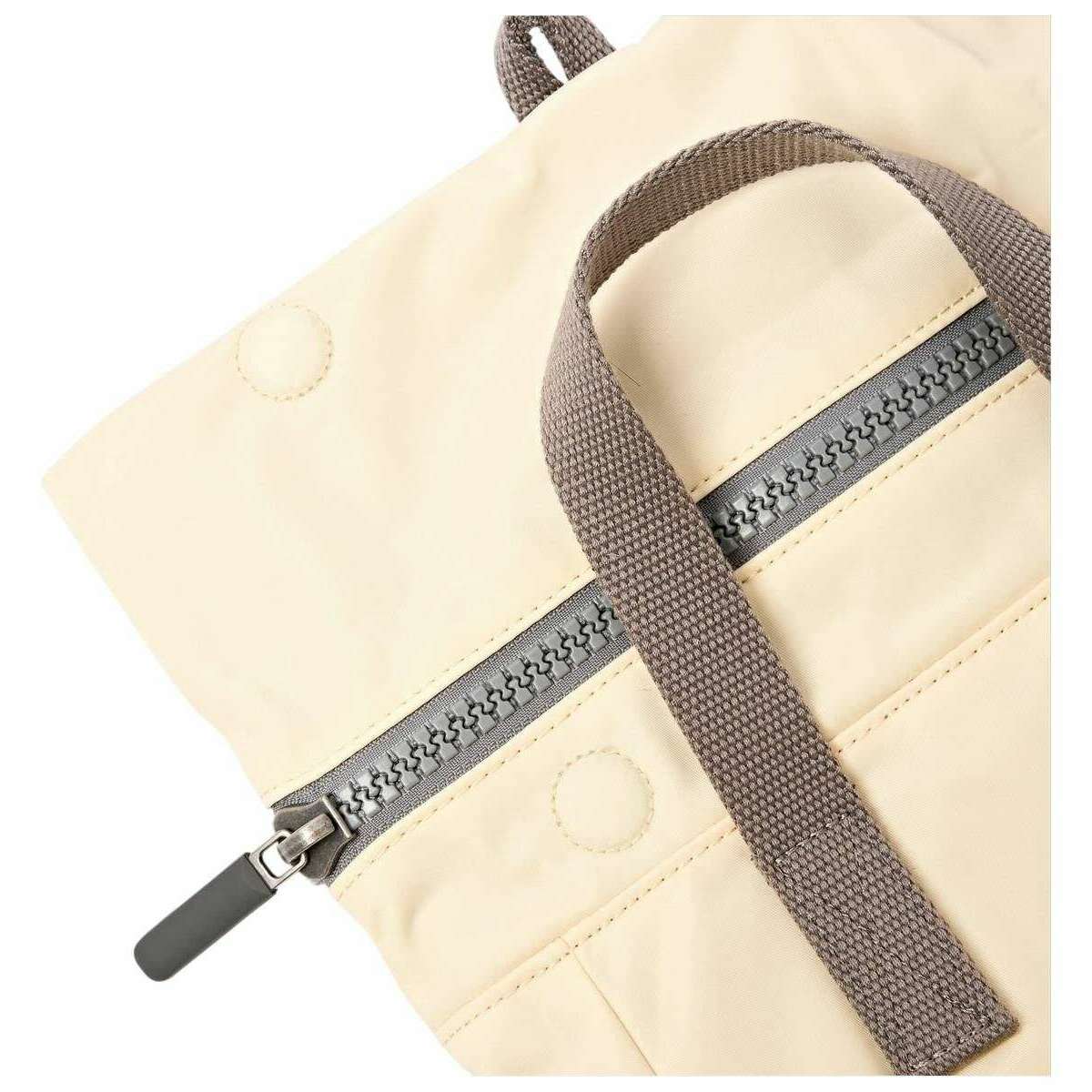 Roka Canfield B Small Recycled Nylon Backpack - Wax Paper Stripe Cream - Image 7