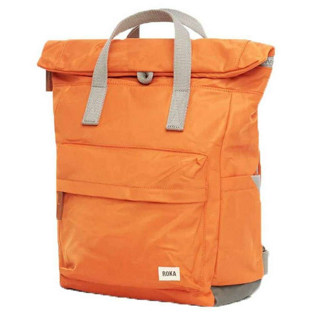 Roka Canfield B Small Sustainable Nylon Backpack - Burnt Orange - Image 3