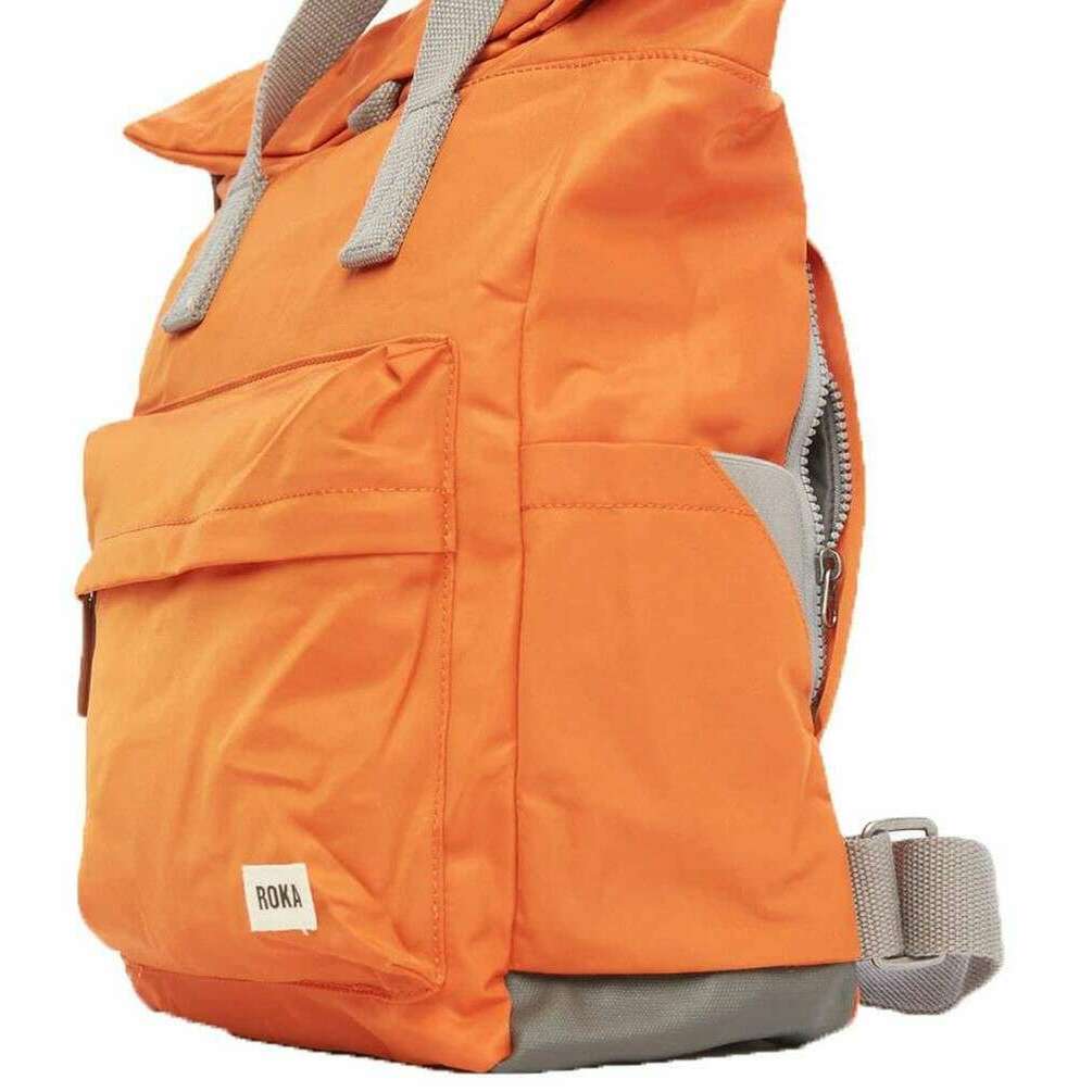 Roka Canfield B Small Sustainable Nylon Backpack - Burnt Orange - Image 4