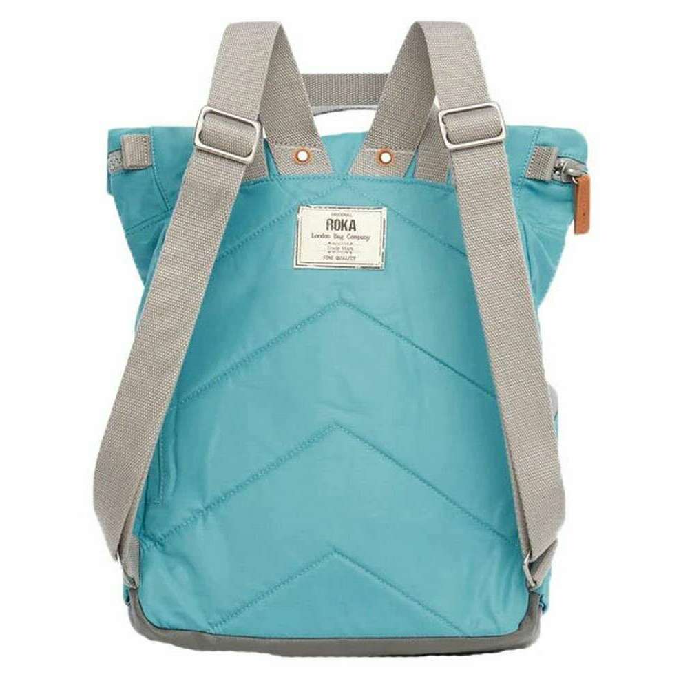 Roka Canfield B Small Sustainable Nylon Backpack - Petrol Blue - Image 2