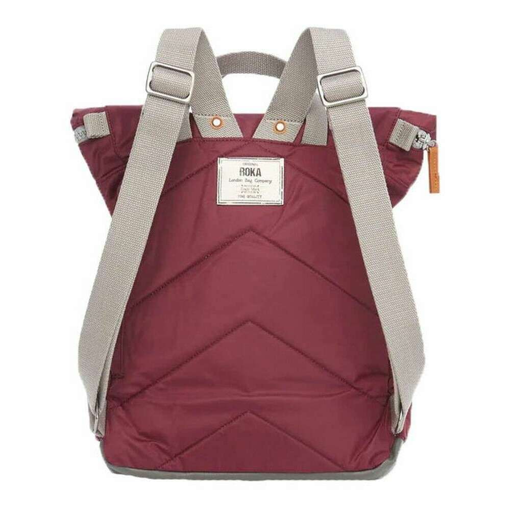 Roka Canfield B Small Sustainable Nylon Backpack - Plum Burgundy - Image 2