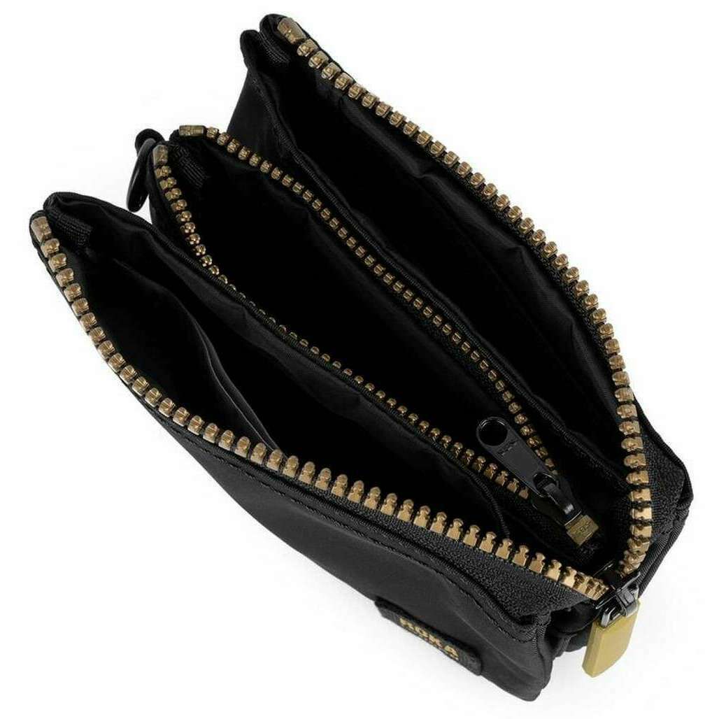 Roka Carnaby Gold Label Small Recycled Nylon Wallet - Black/Gold - Image 4