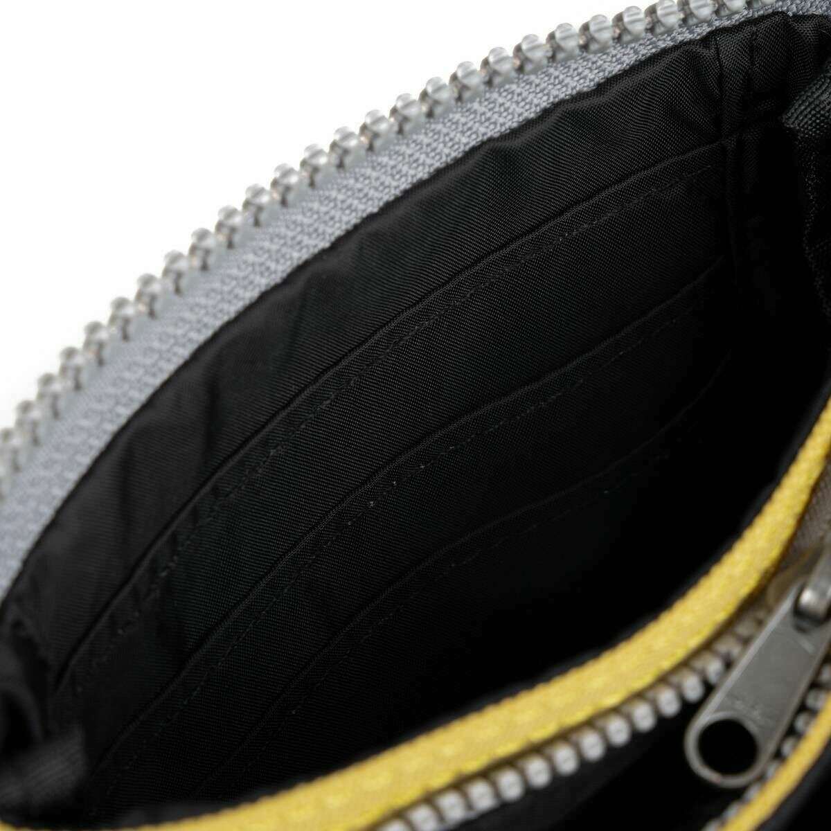 Roka Carnaby Small Black Label Recycled Canvas Wallet - Bamboo Yellow - Image 6